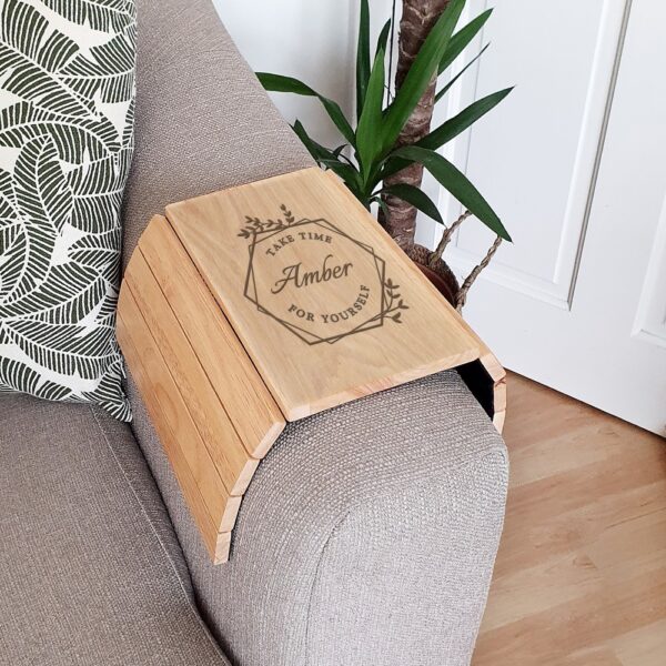 Personalised Take Time For Yourself Wooden Sofa Tray - Image 3