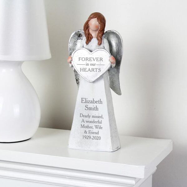 Personalised Forever In Our Hearts Memorial Angel Ornament - Image 3