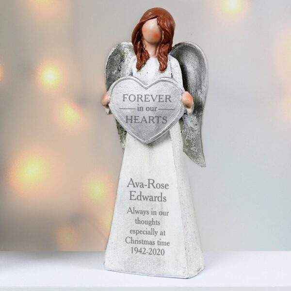Personalised Forever In Our Hearts Memorial Angel Ornament - Image 4