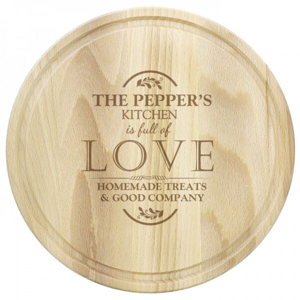Personalised Full of Love Large Round Chopping Board - Image 2
