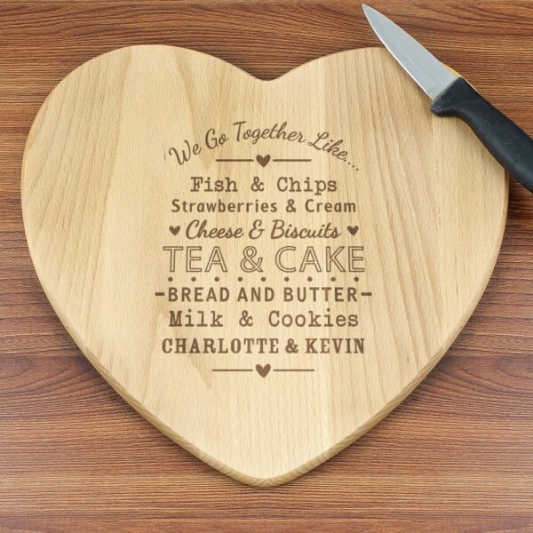 Personalised We Go Together Like... Heart Chopping Board - Image 4