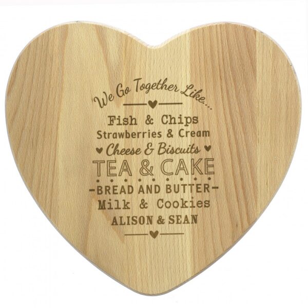 Personalised We Go Together Like... Heart Chopping Board - Image 5