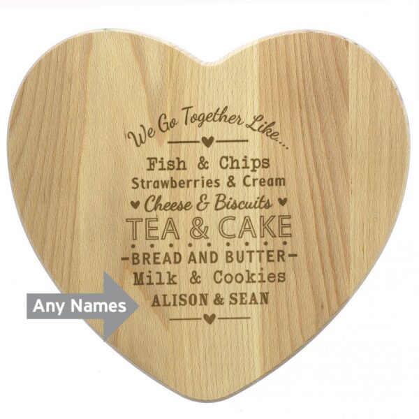 Personalised We Go Together Like... Heart Chopping Board - Image 6