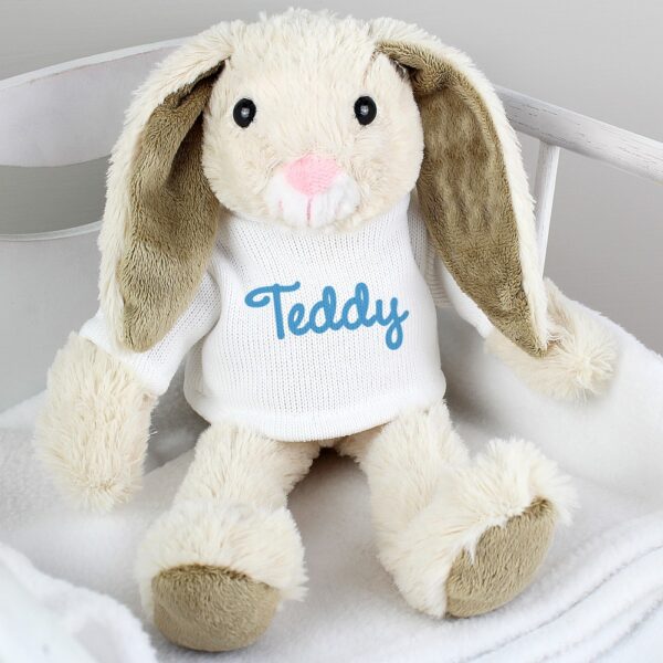 Personalised Name Only Bunny Rabbit - Blue - Image 3