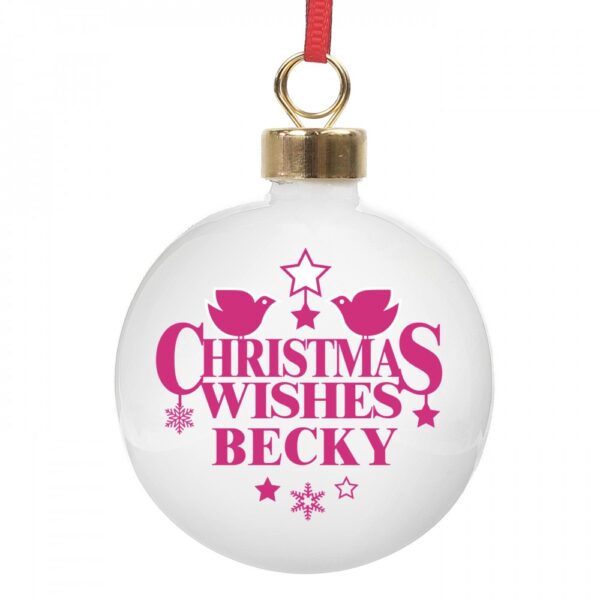 Personalised Christmas Wishes Bauble - Image 4