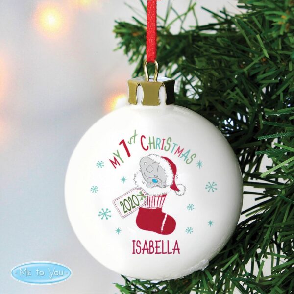 Personalised Tiny Tatty Teddy My 1st Christmas Stocking Bauble - Image 4