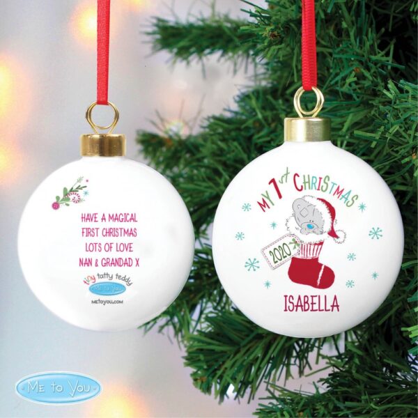 Personalised Tiny Tatty Teddy My 1st Christmas Stocking Bauble - Image 5