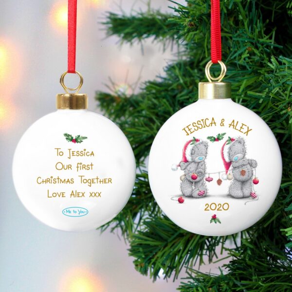 Personalised Me to You Christmas Couple's Bauble - Image 3