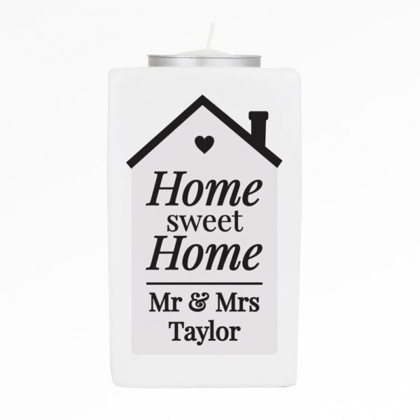 Personalised Home Sweet Home Ceramic Tea Light Candle Holder - Image 2