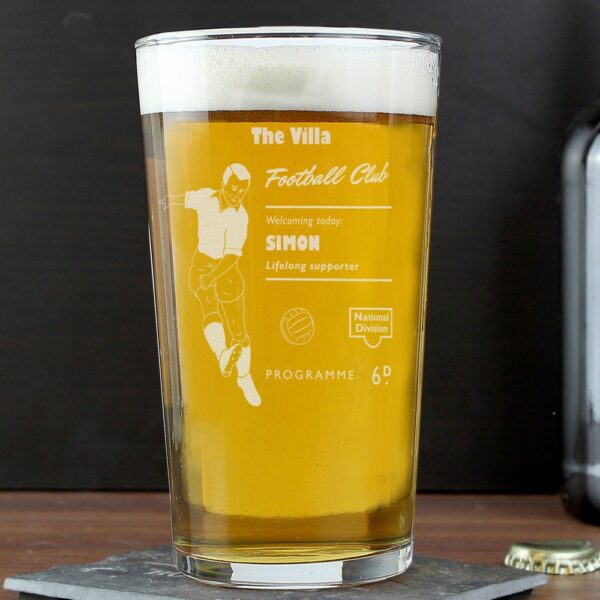 Personalised Vintage Football Supporter's Pint Glass - Image 6