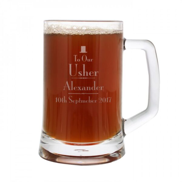 Personalised Decorative Wedding Usher Stern Half Pint Tankard - Image 2