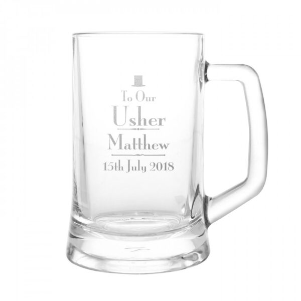 Personalised Decorative Wedding Usher Stern Half Pint Tankard - Image 4
