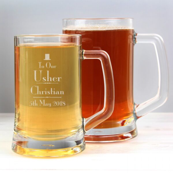 Personalised Decorative Wedding Usher Stern Half Pint Tankard - Image 6