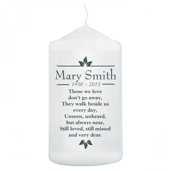 Personalised Sentiments 'Those We Love' Pillar Candle - Image 2