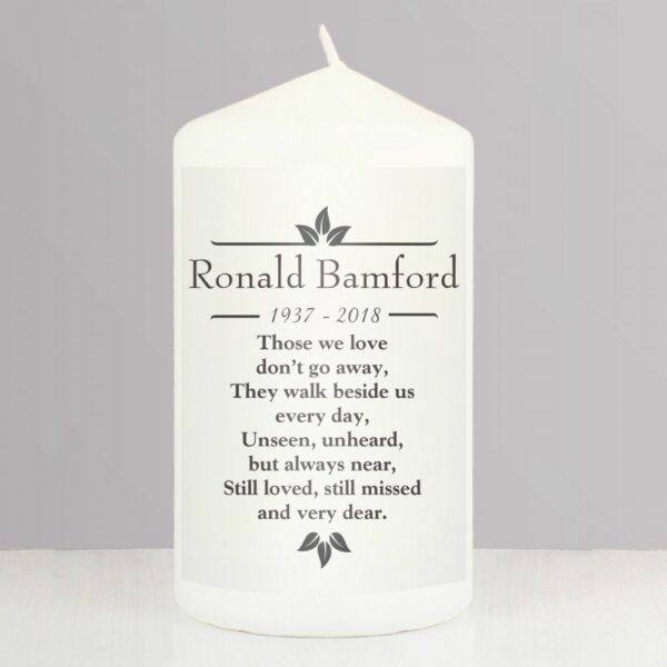 Personalised Sentiments 'Those We Love' Pillar Candle - Image 4
