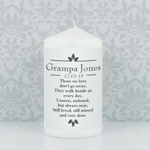 Personalised Sentiments 'Those We Love' Pillar Candle - Image 8