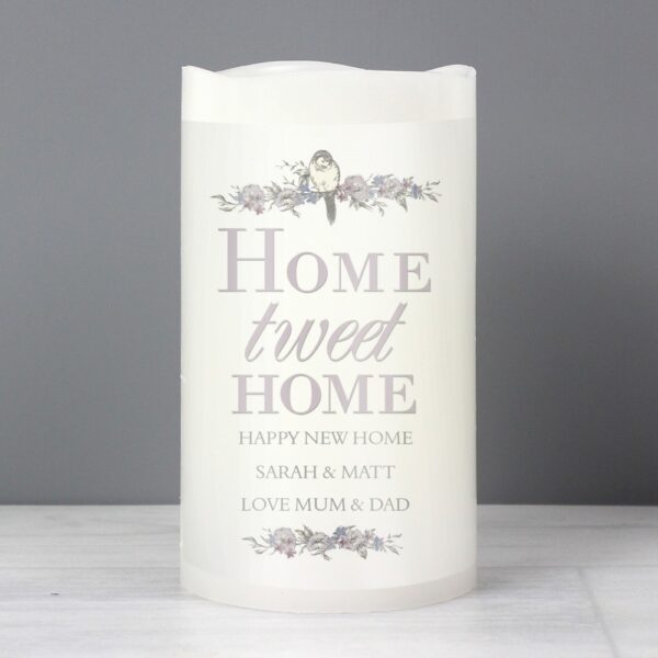 Personalised Home tweet Home LED Candle