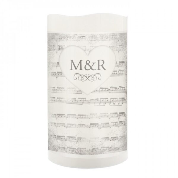 Personalised Vintage Music Manuscript LED Candle - Image 2