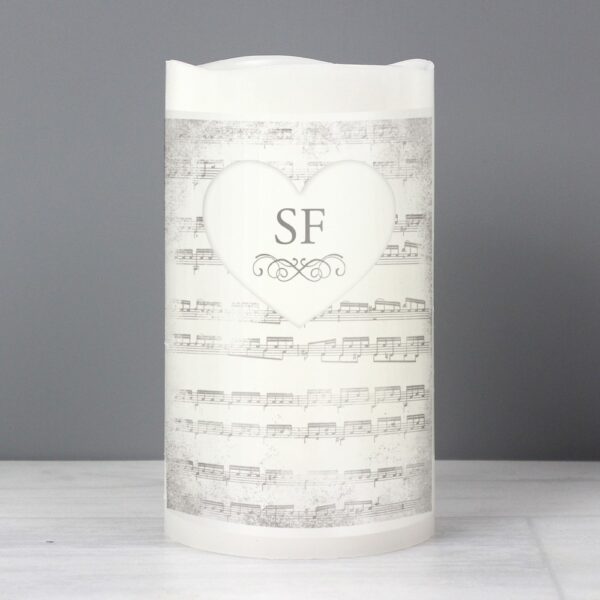 Personalised Vintage Music Manuscript LED Candle - Image 4