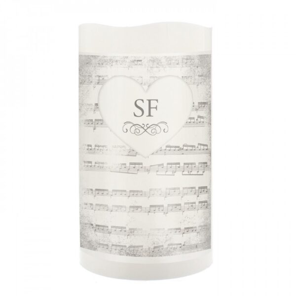 Personalised Vintage Music Manuscript LED Candle - Image 5