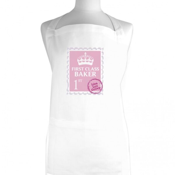 Personalised Pink 1st Class Apron - Image 2