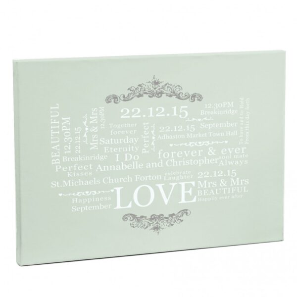 Personalised Wedding Typographic Art Canvas - Image 3