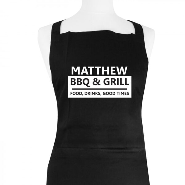 Personalised BBQ & Grill Black Apron - Image 2