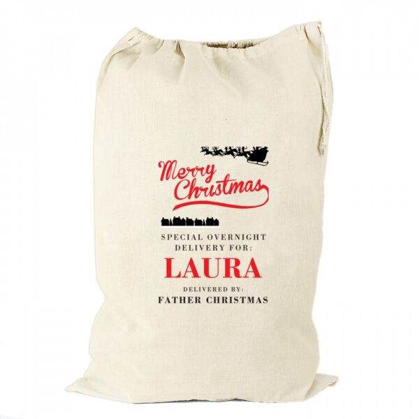 Personalised Merry Christmas Cotton Sack - Image 2