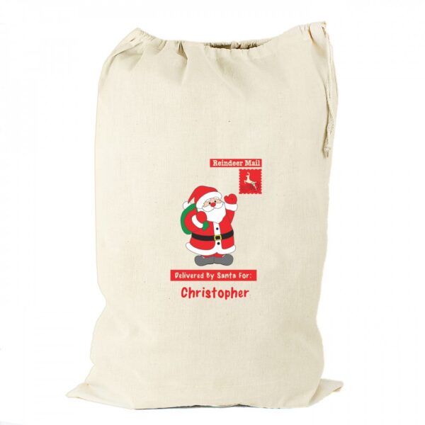 Personalised Father Christmas Cotton Sack - Image 2