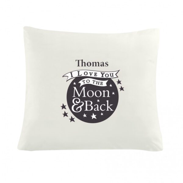 Personalised To the Moon and Back...Cream Cushion Cover - Image 2
