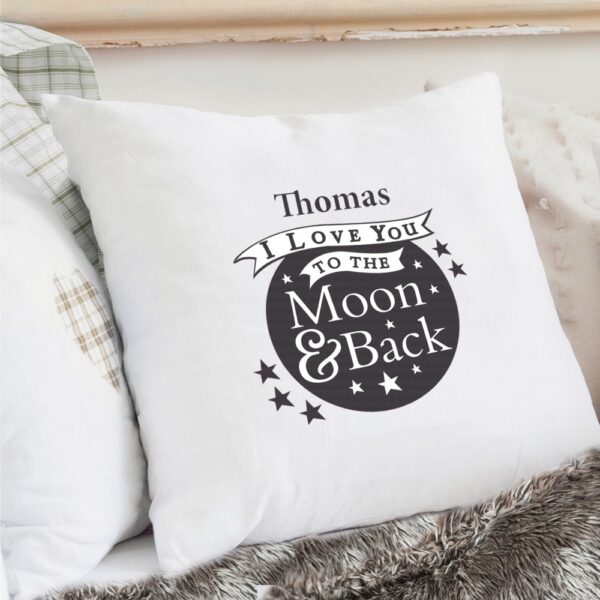 Personalised To the Moon and Back...Cream Cushion Cover - Image 3