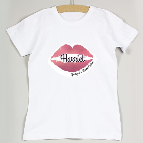 Personalised Rose Gold Lips Hen Party T-Shirt - White Large - Image 6