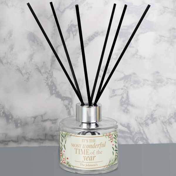 Personalised 'Wonderful Time of The Year' Christmas Reed Diffuser - Image 4