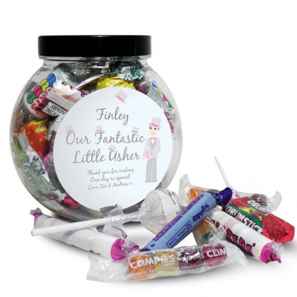 Personalised Fabulous Usher Round Sweet Jar - Image 2