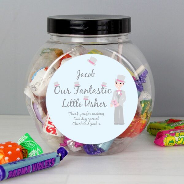 Personalised Fabulous Usher Round Sweet Jar - Image 3