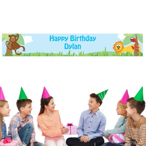 Personalised Boys Animal Banner