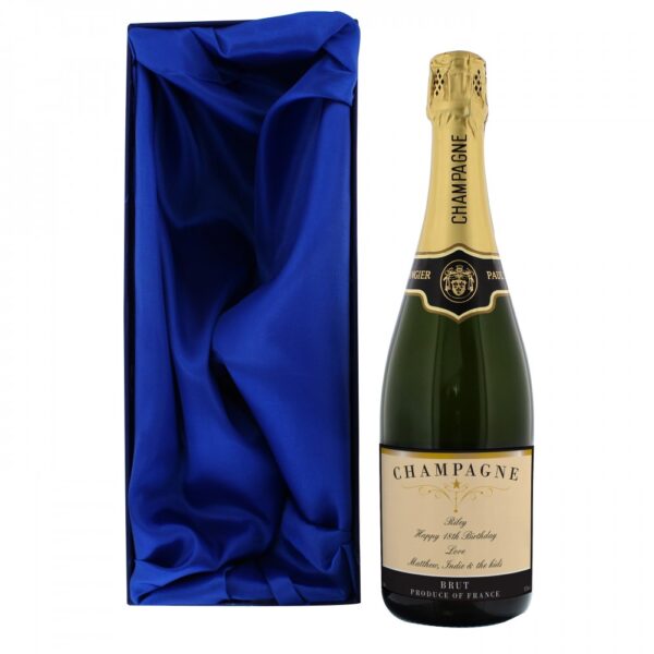 Personalised Any Message Classic Label Champagne Bottle with Box - Image 2