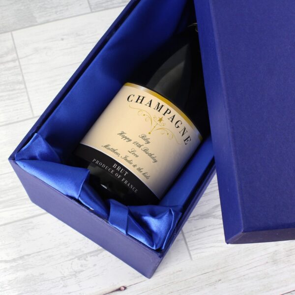 Personalised Any Message Classic Label Champagne Bottle with Box - Image 3