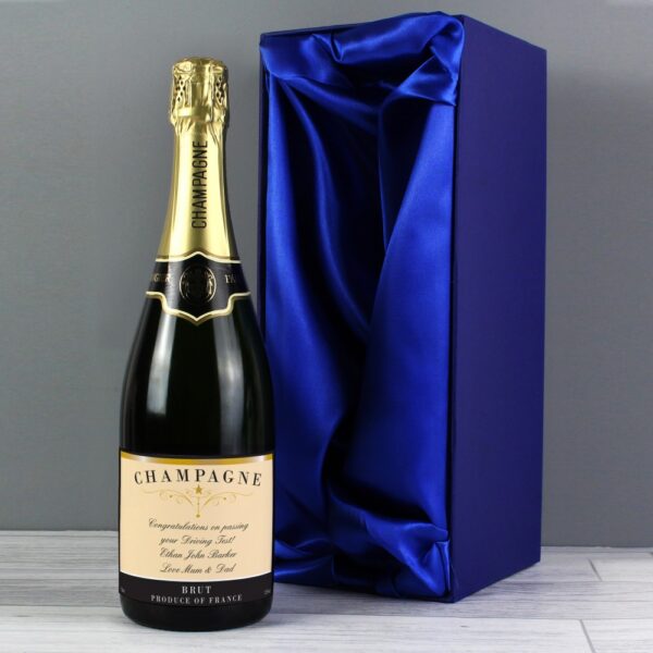 Personalised Any Message Classic Label Champagne Bottle with Box - Image 4