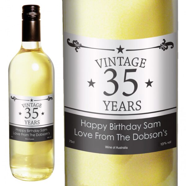 Personalised Vintage Numbers White Wine - Image 2