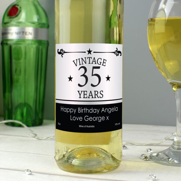 Personalised Vintage Numbers White Wine - Image 3