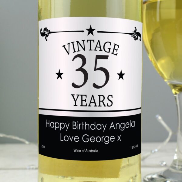 Personalised Vintage Numbers White Wine - Image 4