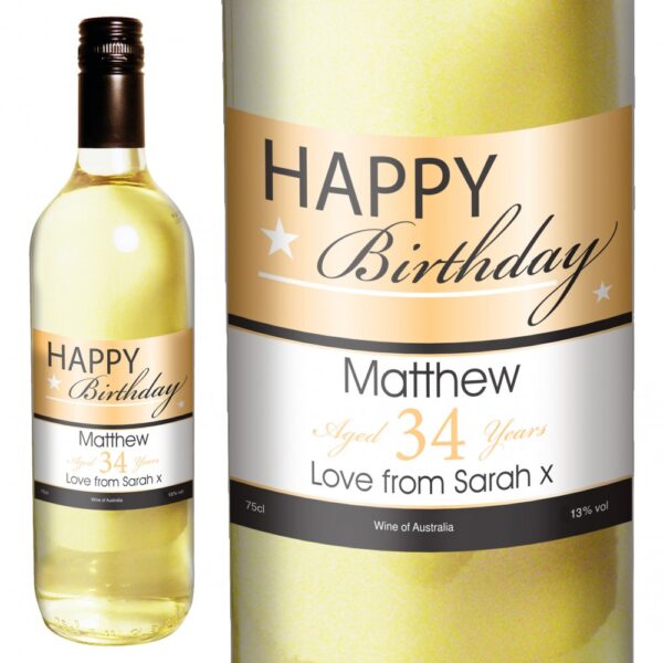 Personalised Happy Birthday White Wine - Image 2