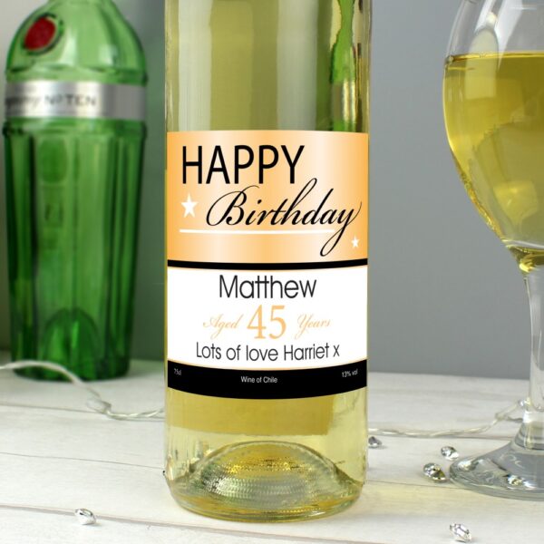 Personalised Happy Birthday White Wine - Image 3