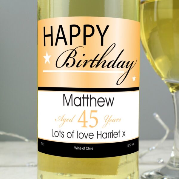 Personalised Happy Birthday White Wine - Image 4