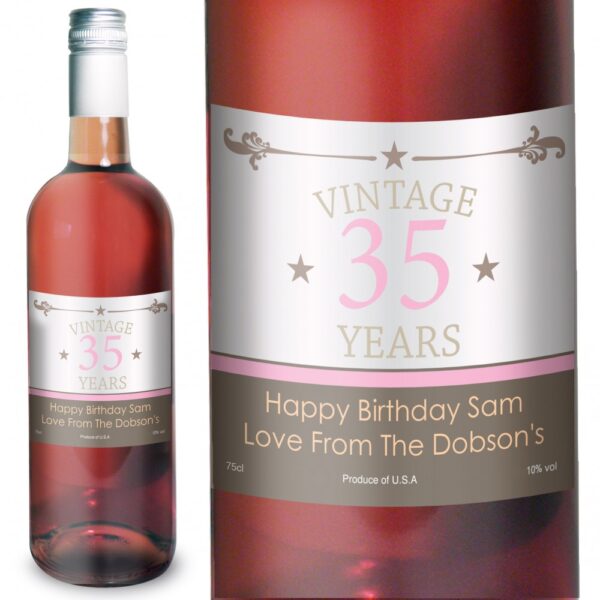 Personalised Vintage Numbers Rose Wine - Image 2