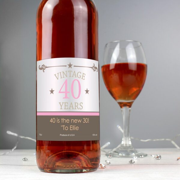 Personalised Vintage Numbers Rose Wine - Image 3