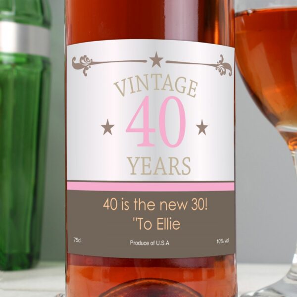 Personalised Vintage Numbers Rose Wine - Image 4