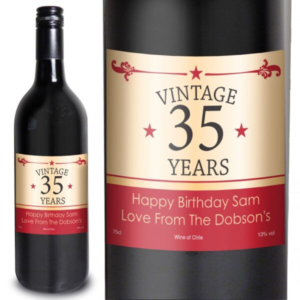 Personalised Vintage Numbers Red Wine - Image 2