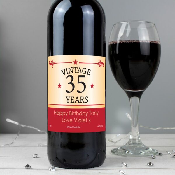 Personalised Vintage Numbers Red Wine - Image 3